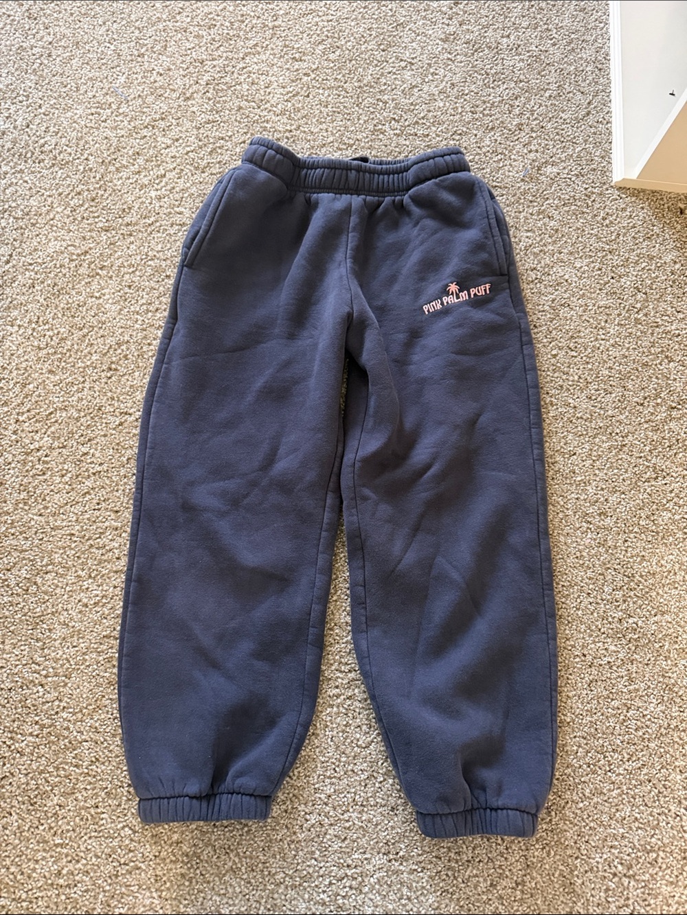 Navy Pull-On Fleece Jogger Pants with Logo
